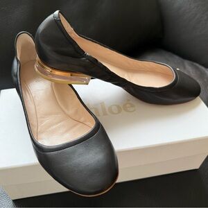 Chloe scrunchy flats with see through heel in Black, size 37